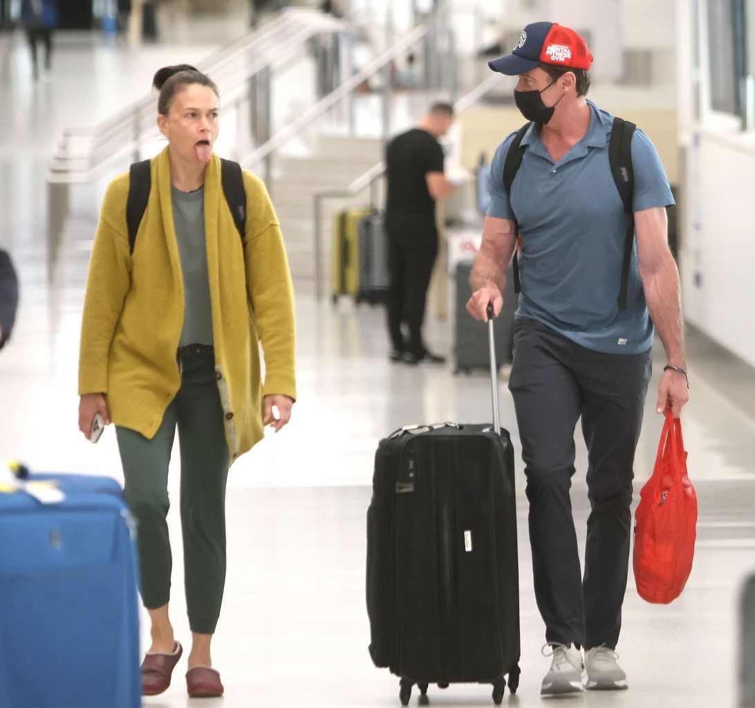 Jackman and Foster Jet into LAX with Playful Airport Style