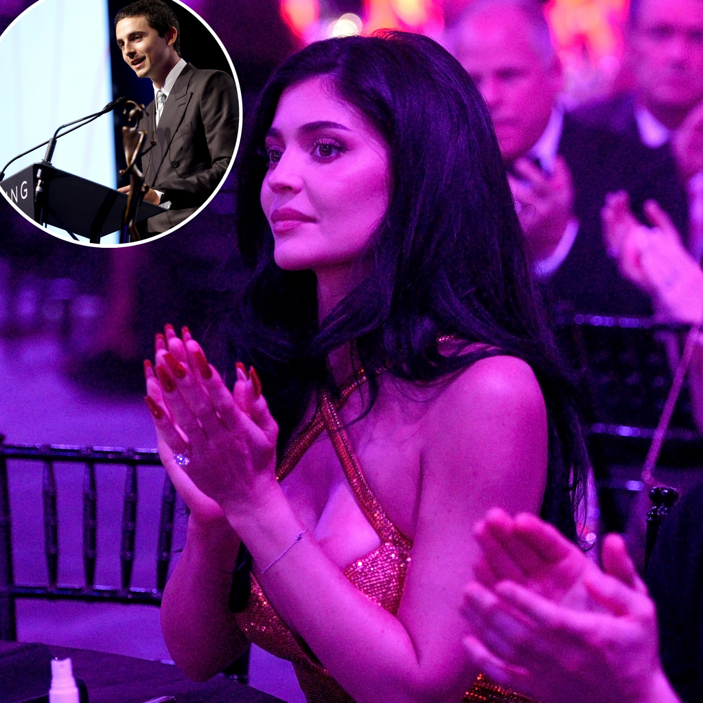 Kylie Jenner Shines in Custom Orange Gown to Support Timothée Chalamet's Award Win