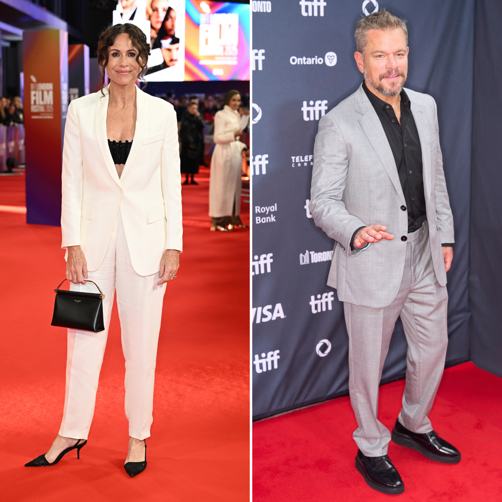 Minnie Driver says encounters with ex Matt Damon on the shore are cordial.