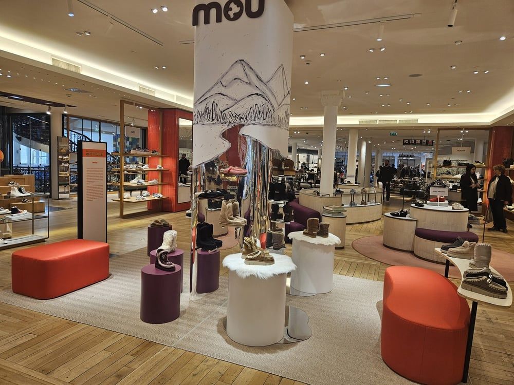 Mou Launches Parisian Pop-Up at Le Bon Marché: A Winter Wonderland of Comfort and Style
